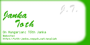 janka toth business card